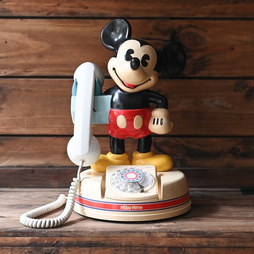 台湾 ヴィンテージアンティークミッキー回転式電話 / アンティーク電話