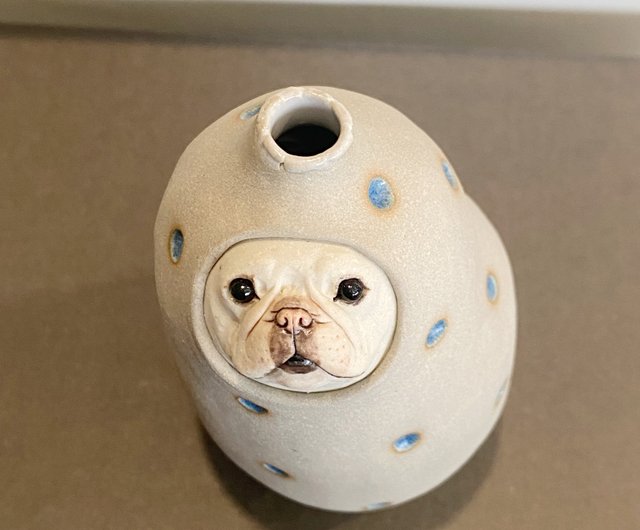 フレンチブルドッグ 一輪挿し ゆとり炉 | 置物 - Pinkoi