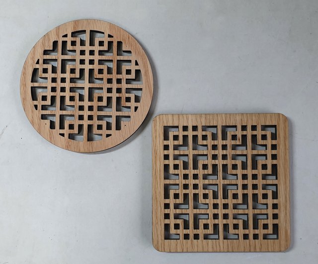 韓国 韓国伝統柄コースター/ワンジャサル(オーク) namurangte - Pinkoi