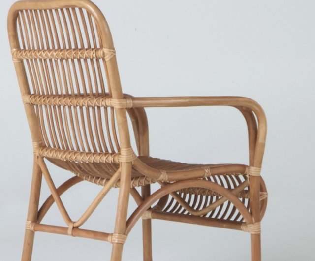 台湾 ラタンチェア-ナチュラルカラー-北欧ラタンチェア/インドアチェア