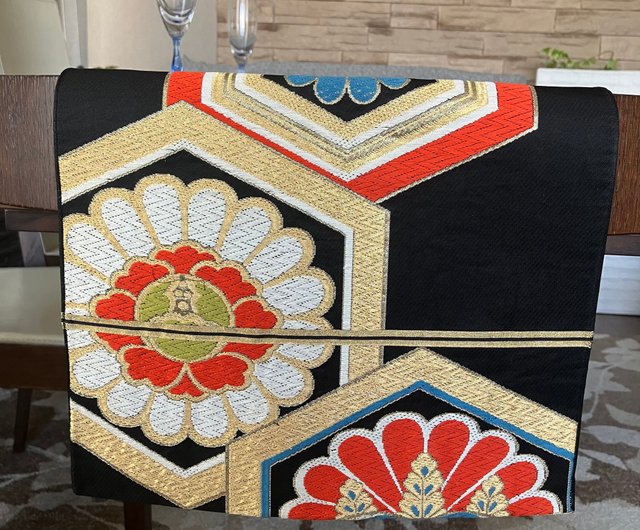 豪華 着物の帯のテーブルランナー 正絹100% Japanese style by C