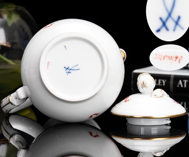 台湾 ドイツ製マイセン 手描きロイヤルレッドドラゴン 明龍陶器