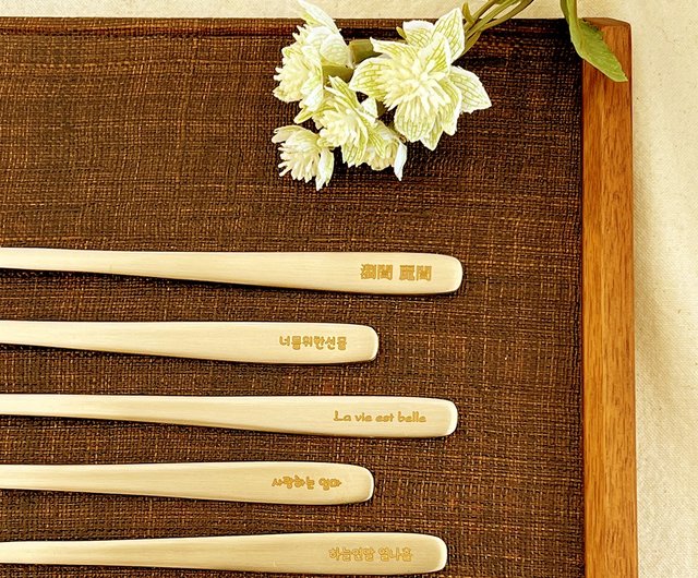 韓国 韓国真鍮食器スプーン箸セット4人前 brassware - Pinkoi