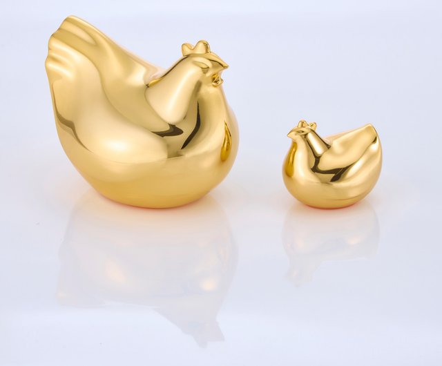 送料無料】台湾 【経済的自由に必須】輝く黄金の鶏（ゴールド運招き鶏