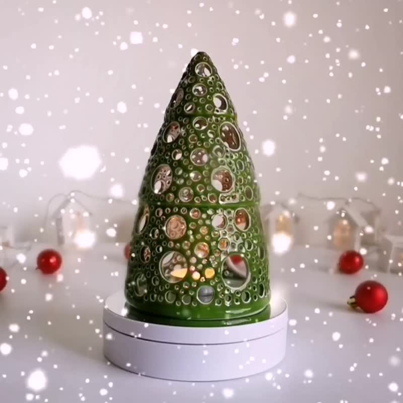 20%OFF】リトアニア セラミッククリスマスツリーキャンドルホルダー