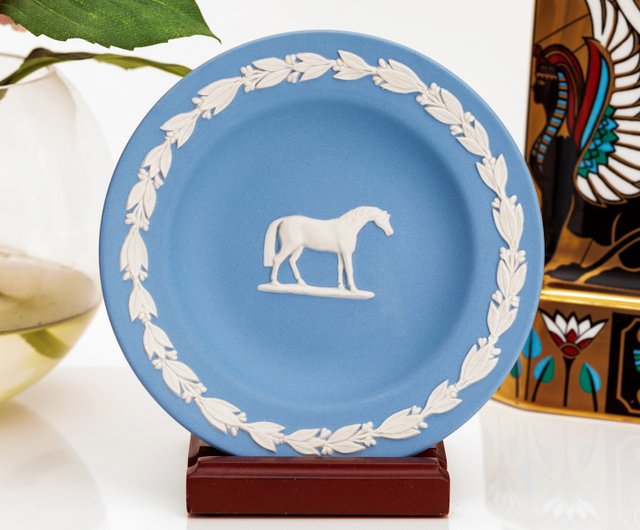 台湾 ウェッジウッド 250周年記念 陶器製 馬のプレート ペア 馬術