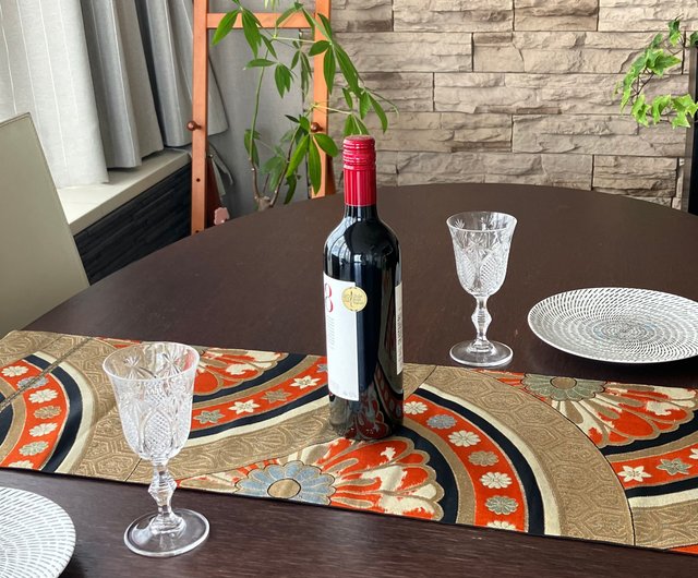 豪華 着物の帯のテーブルランナー 正絹 Japanese style by C