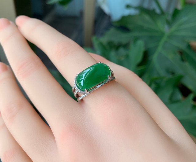 台湾 グリーン翡翠/18Kゴールド/本物のダイヤモンド天然グレード A