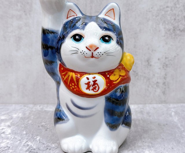 送料無料】香港 九谷焼招き猫 | 九谷焼青九谷4号