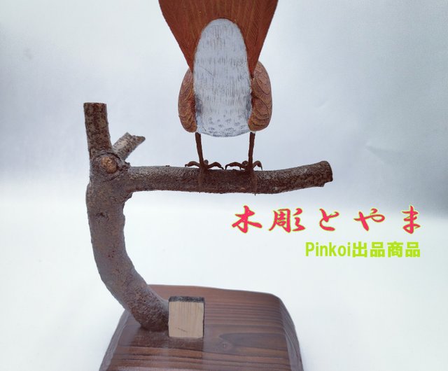 コマドリ【木彫バードカービング】 木彫とやま | 置物 - Pinkoi
