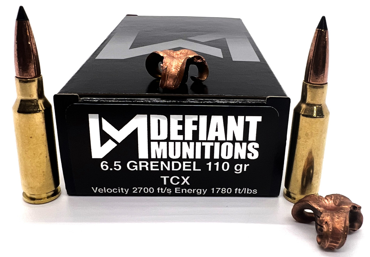 6.5 GRENDEL 110gr Total Copper X-panding (TCX) - Defiant Munitions