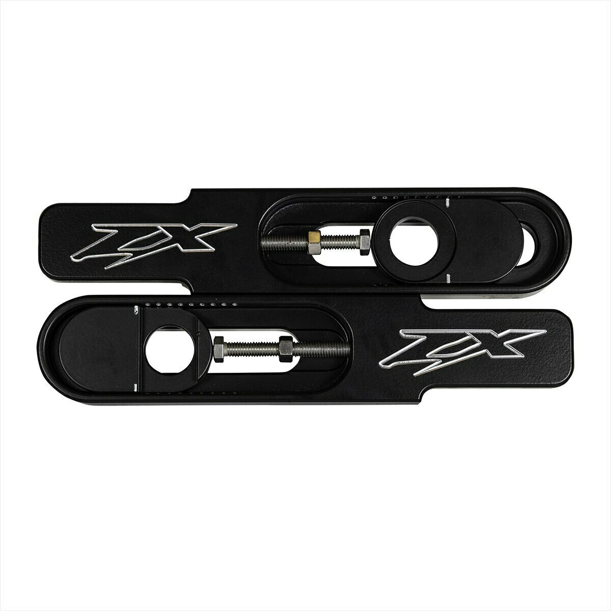 Kawasaki ZX14 Swingarm Extensions - Black Finish - Engraved