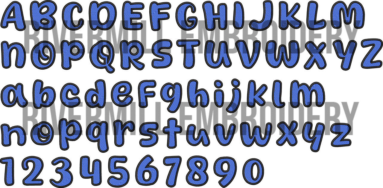 Casey Outline Two Color Font Machine Embroidery Alphabet