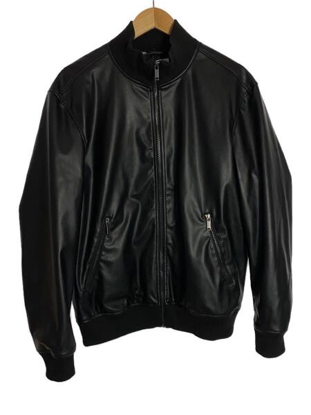 ZARA(ザラ) / レザージャケット・ブルゾン/XL/フェイクレザー/BLK/無地