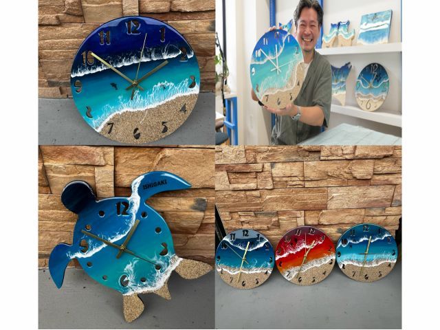 レジンアート体験 人気のレジンアートで時計作り！石垣島の海を描いて