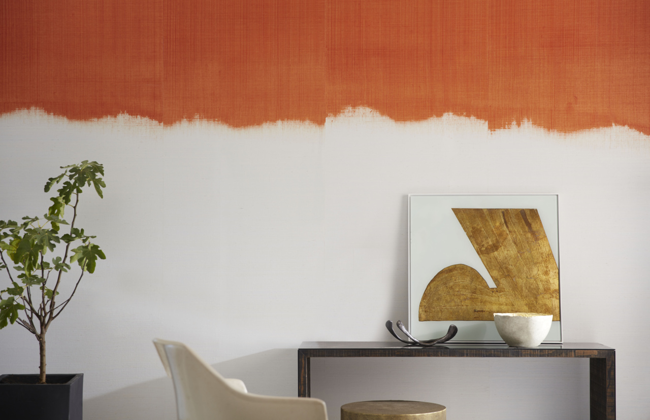 Glazier in Orange Raku on Manila Hemp | Phillip Jeffries