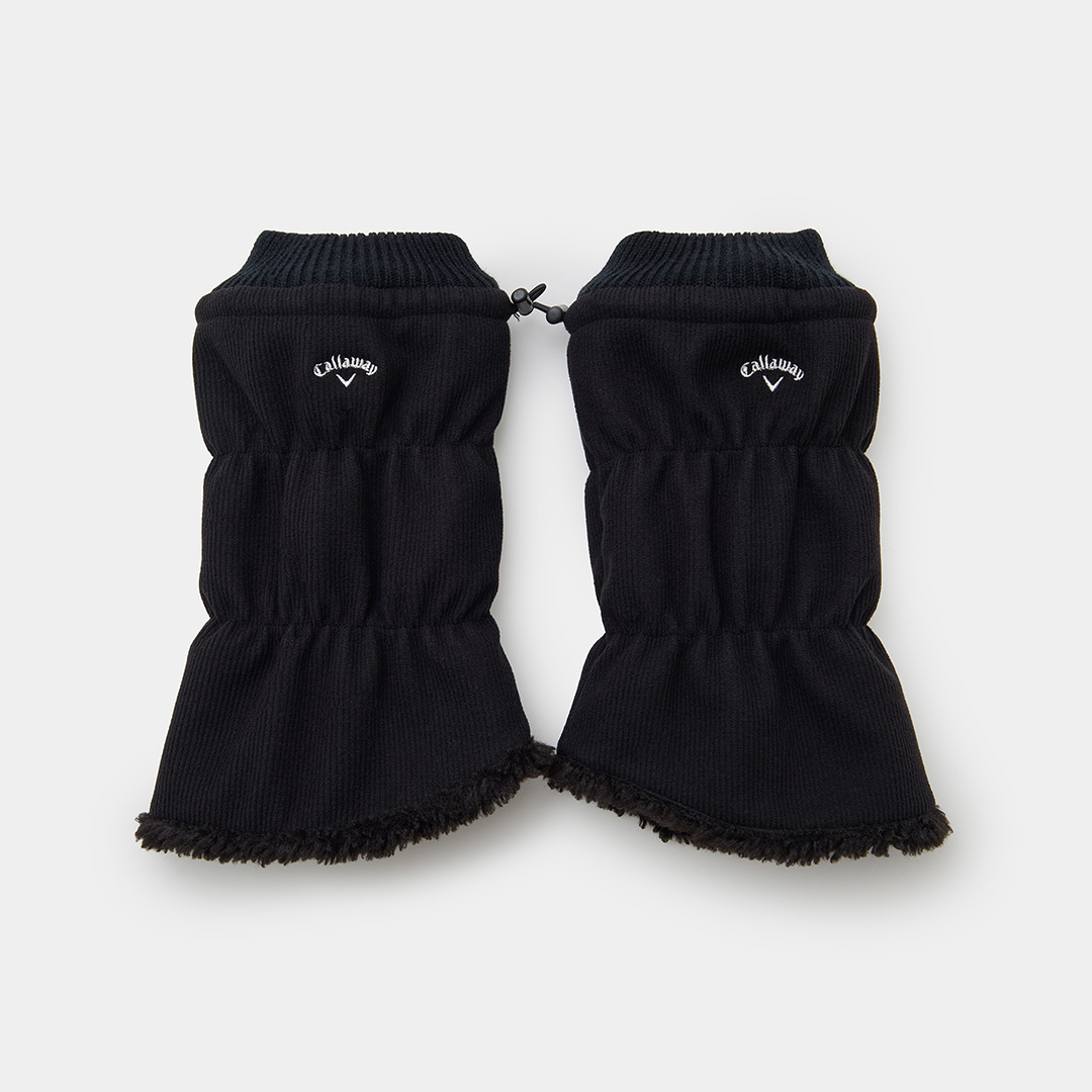 DESCENTEGOLFリバーシブルデザインレッグウォーマー黒 フリーサイズ