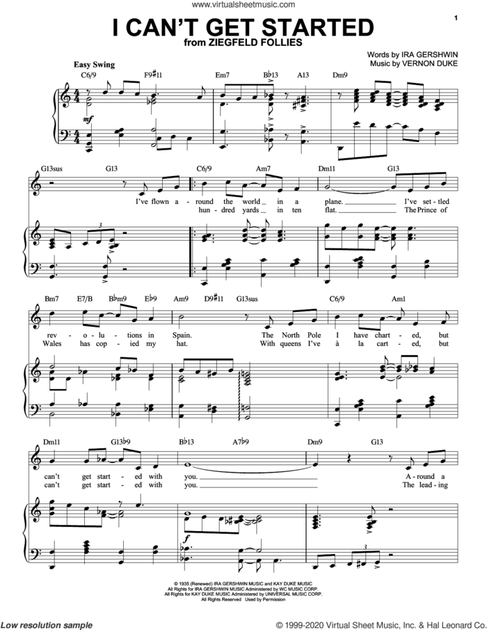 I Can't Get Started [Jazz version] (arr. Brent Edstrom) sheet