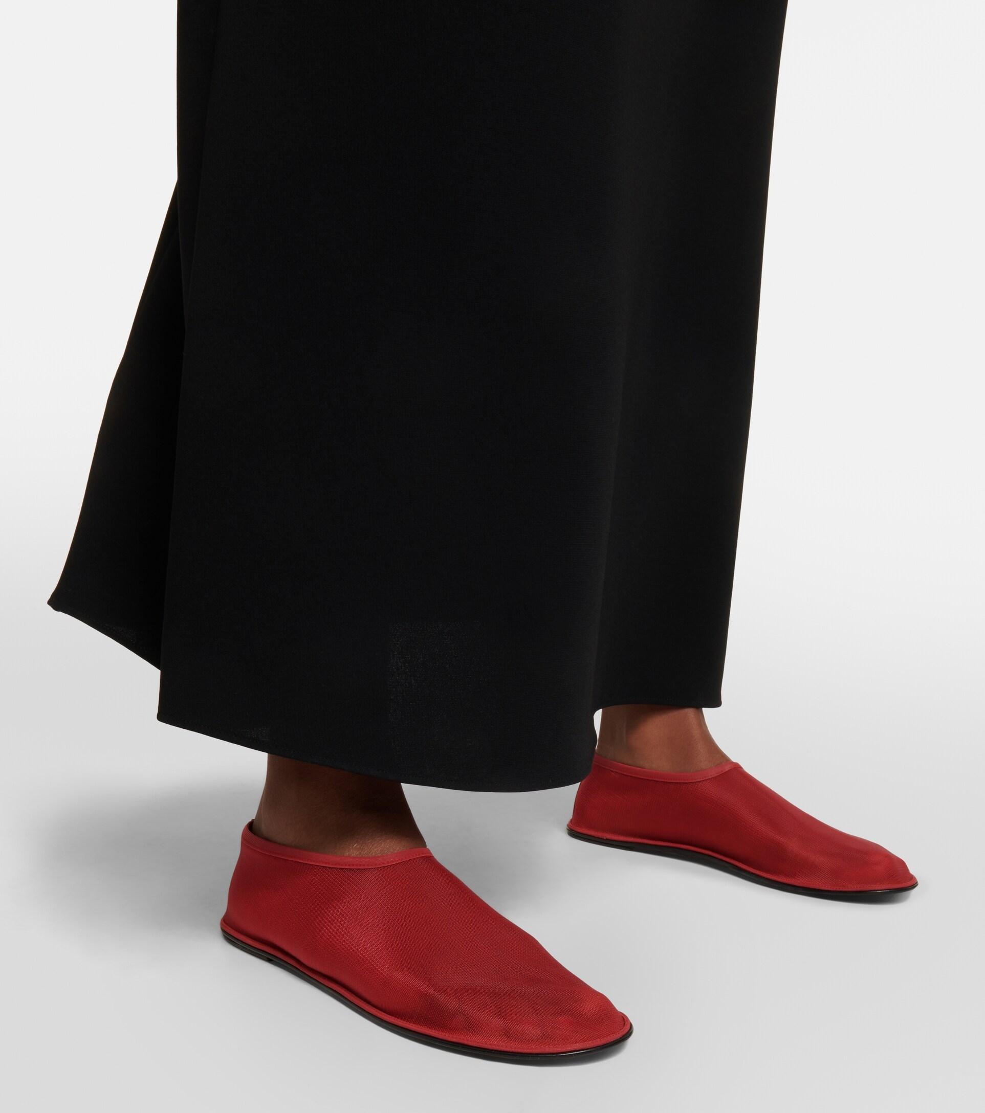 The Row Sock Mesh Flats in Red | Lyst