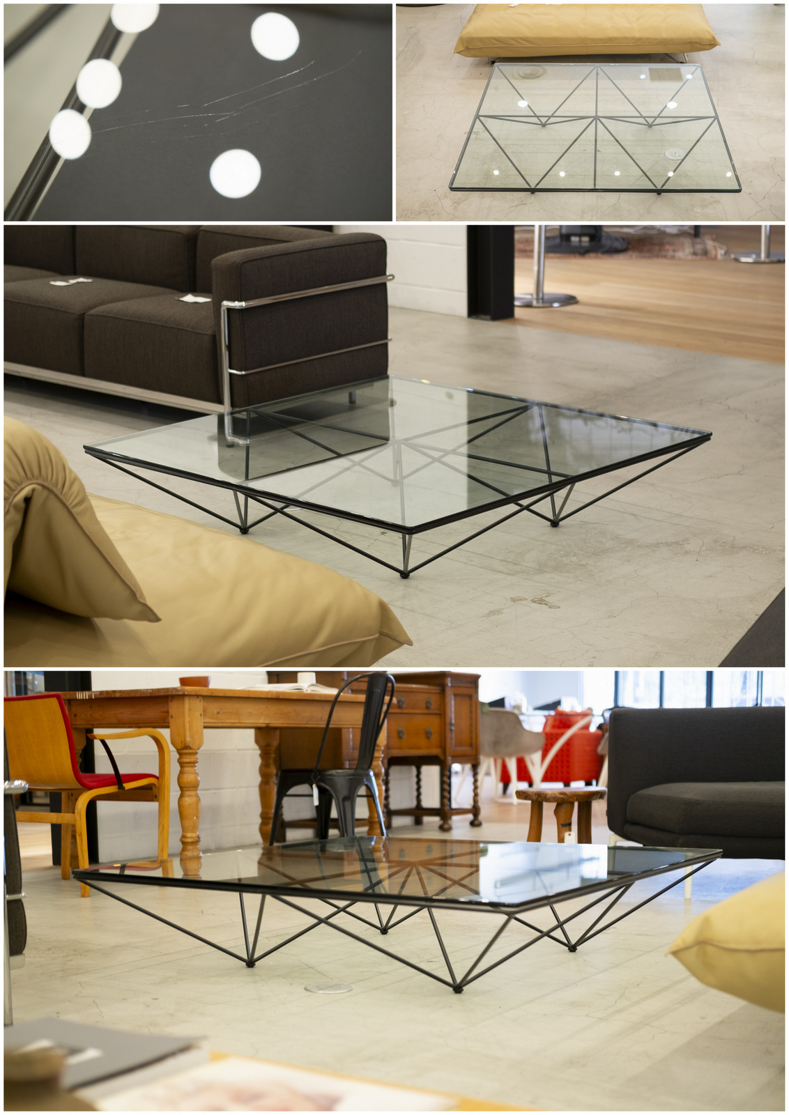 B&B Italia｜アランダ ガラステーブル（中古品） - 中古家具販売・展示