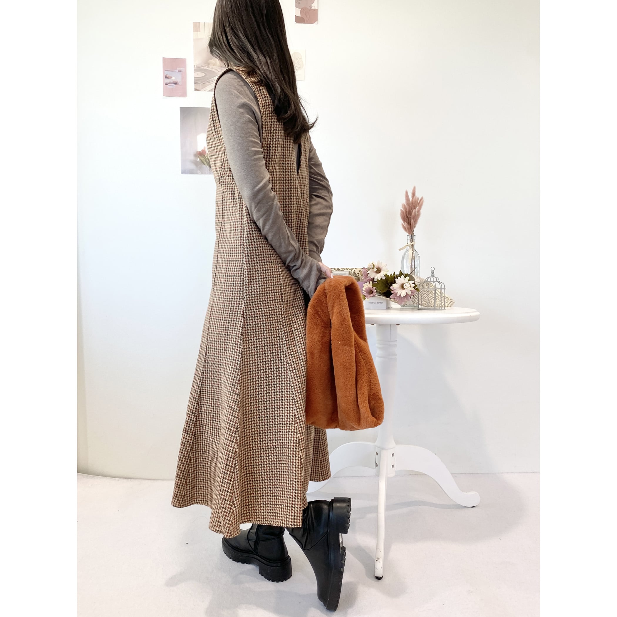 ガンクラブチェック両Vネックマーメイドワンピース｜ワンピース｜CECIL