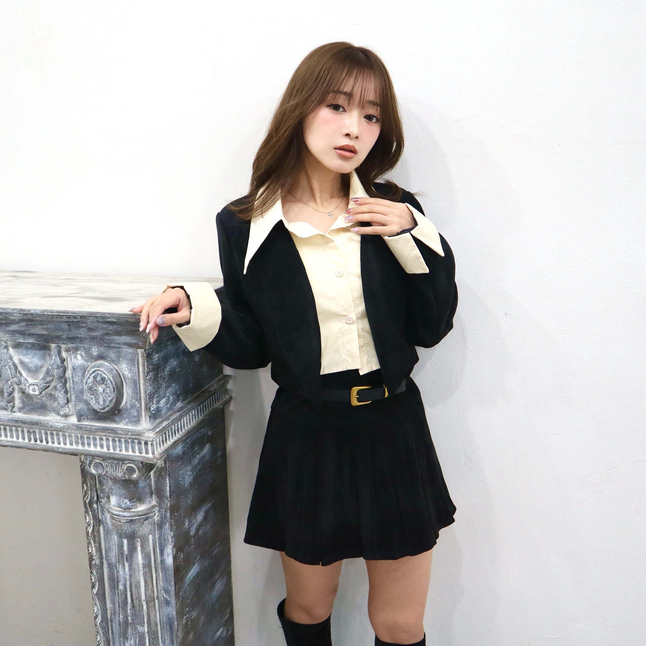 セットアップ ベロアジャケットxミニスカート｜セットアップ｜CECIL