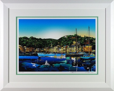 版画 鈴木英人 「昼下がりのポルトフィーノ2」 シリアルナンバー入り