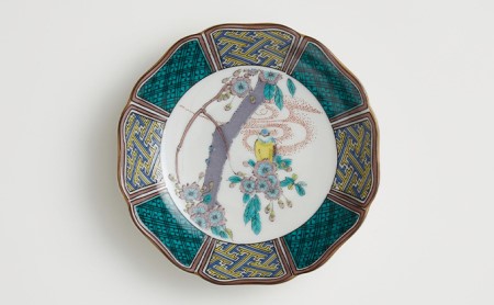 九谷焼 4.2号皿揃 花鳥絵変り（5枚セット） a01 民芸品 工芸品 お皿 豆