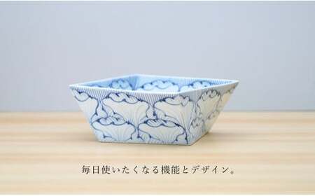 有田焼 染付角捻り鉢花弁紋と蛸唐草2点セット 鉢 盛皿 そうた窯