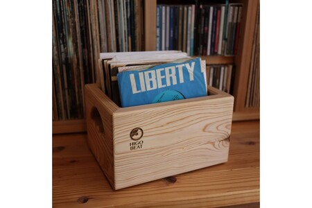 Higo Beat】 小国杉 レコードボックス（7インチ用） レコードラック 50