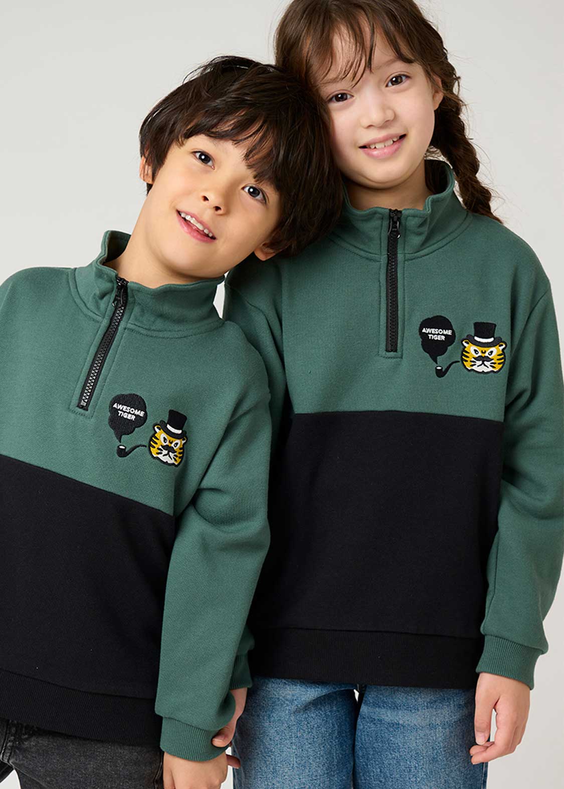 オーサムタイガー ジェントルマン｜ハーフジップスウェット｜キッズ
