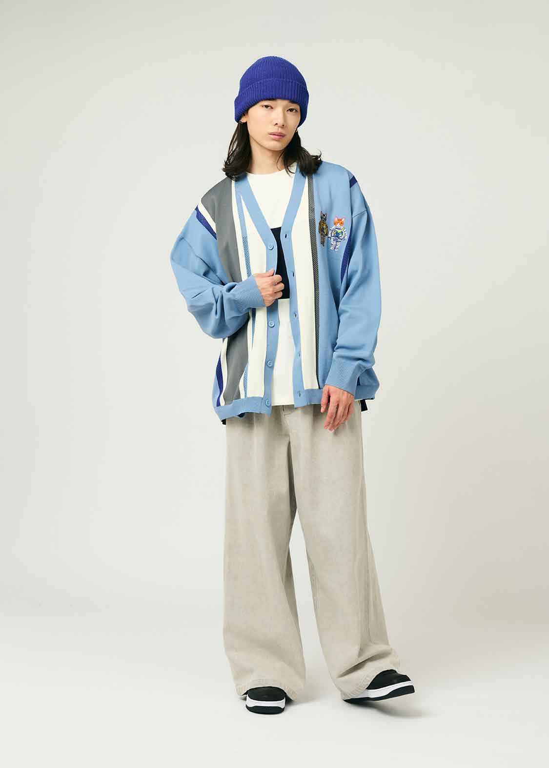 アストロキャット｜メッシュストライプニットカーディガン｜ユニ