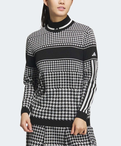 セール】PRIMEKNIT ハウンドトゥース モックネック セーター【adidas