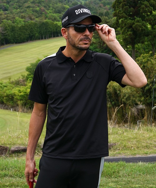 DIVINER GOLF】ラインデザイン半袖ポロシャツ メンズ ゴルフウェア