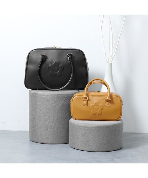 セール】スクエアエンボスデイジー 2WAYミニトート（トートバッグ