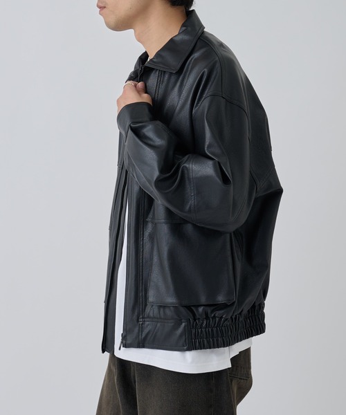 ヴィンテージレザーライクA2フライトジャケット（ブルゾン）｜COLONY