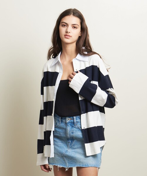 セール】＜ATTISESSION＞コットン ビッグ ラグビー シャツ（Tシャツ