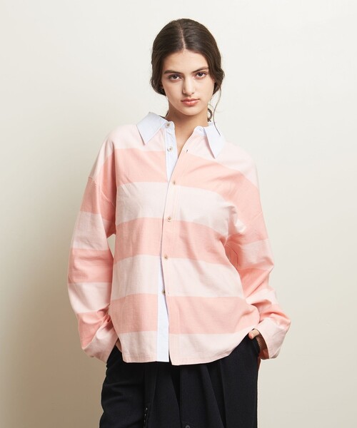 セール】＜ATTISESSION＞コットン ビッグ ラグビー シャツ（Tシャツ