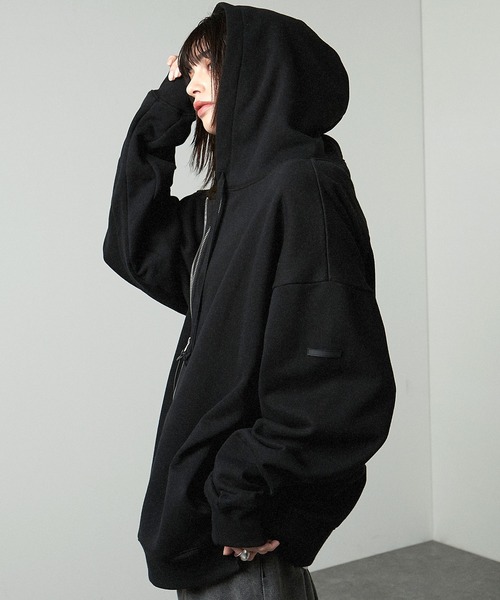セール】【Alfred Alex】Rubber Logo Zip Hoodie/ラバーロゴ