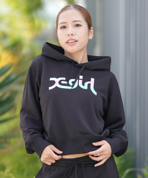 セール】X-girl SPORTS/エックスガールスポーツ パーカー ショート丈