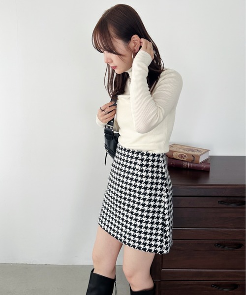 セール】千鳥柄台形ミニスカート（スカート）｜CLEA（クレア）の