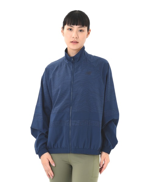 セール】グラフィックプリントストレッチウーブンジャケット（ナイロン