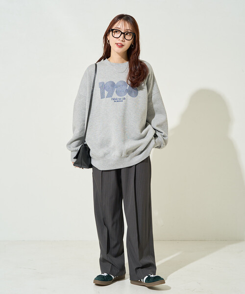 セール】限定展開 ぐるぐるナンバー ロゴ 刺繍 裏起毛 スウェット