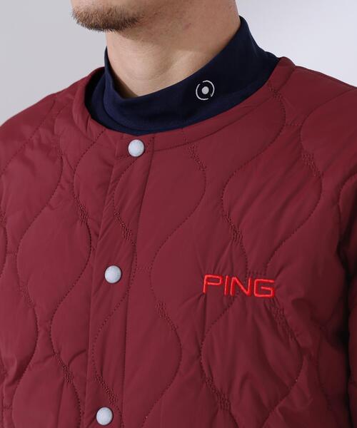 セール】【PING APPAREL】ストレッチタフタキルティングノーカラー