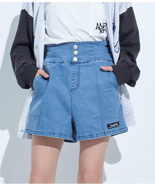 ANAP GiRL（アナップガール）の「ハイウエストショートパンツ（デニム