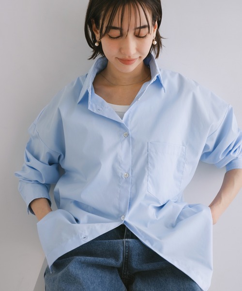イージーケアオーバーサイズドロップ長袖シャツ（シャツ/ブラウス