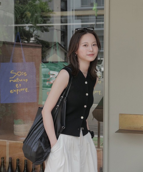 オリジナルシェルボタンニットベスト／original shellbutton knit vest