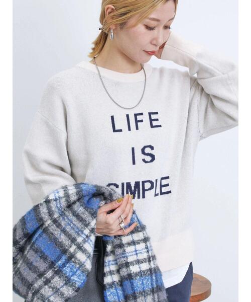 Samansa Mos2 blue（サマンサモスモスブルー）の「【Hug Knit】ロゴ