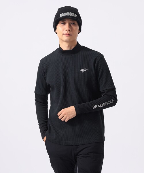 セール】ORANGE LABEL / ワッフル切り替え ロングスリーブモックネック