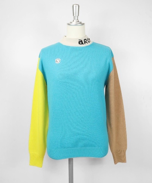 アルチビオ archivio ハイネックセーター ニット カシミア混 ブルー M 洗える】ソフトカシミヤミックス ハイネックニット （ニット・セーター